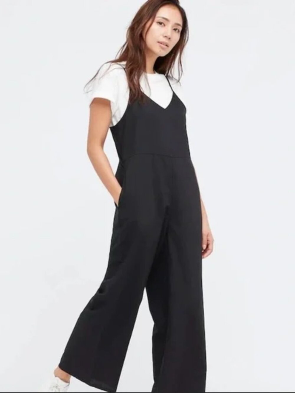 Frank & Oak | Black Strappy Wideleg Flowy Summer Jumpsuit | Medium